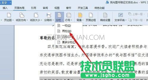 word文件如何進行分欄