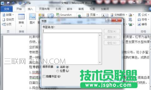 word怎么加入書簽