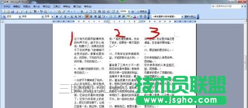 word文件如何進行分欄的方法
