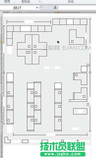 Excel表格中如何繪制建筑平面圖