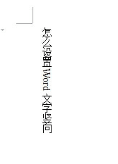 怎么設置Word文字豎向