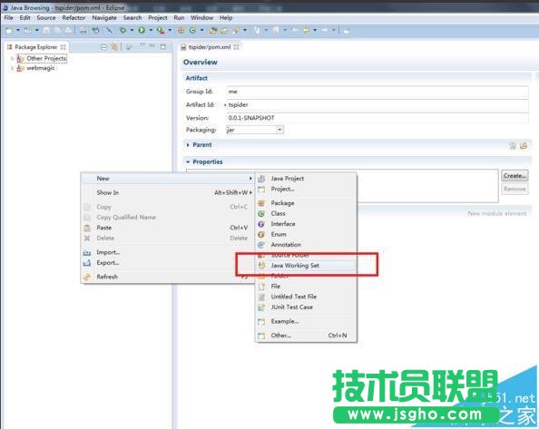Eclipse中如何使用Working set管理項目