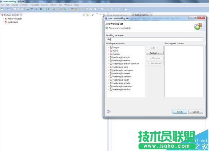 Eclipse中如何使用Working set管理項目