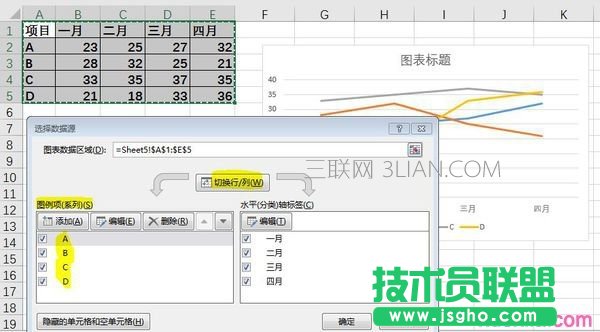 excel2010表格中系列如何產(chǎn)生在列