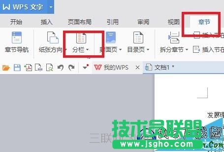 wps分欄怎么設置
