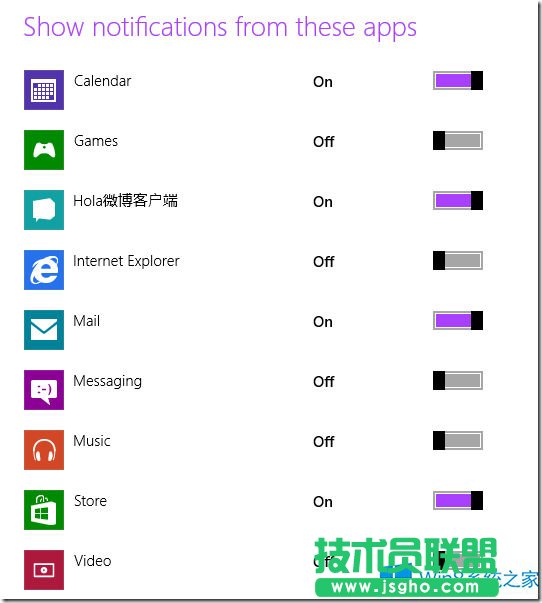 Win8如何修改消息提醒的設置