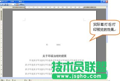 WPS用套打將編輯好的公文在紙上打印