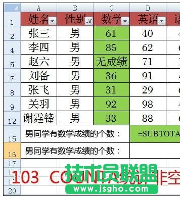 excel中subtotal函數如何使用