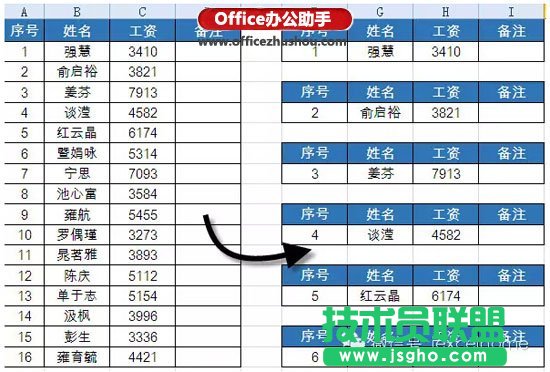使用Excel快速生成工資條的方法
