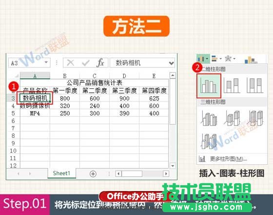 Excel中創建組合圖表