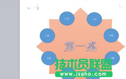 如何使用wps制作圓桌座位表