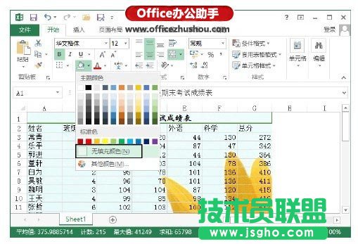 Excel 2013中為數據區域添加背景圖片的的方法