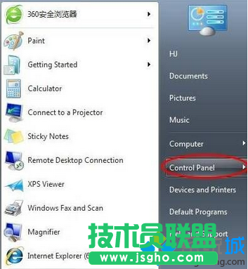 點擊&ldquo;Control Panel&rdquo;