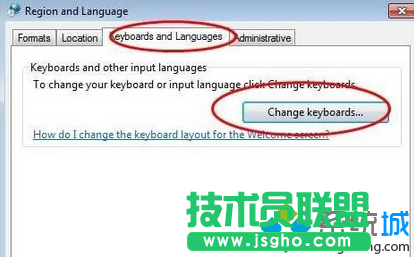 點擊&ldquo;change Keyboards...&rdquo;