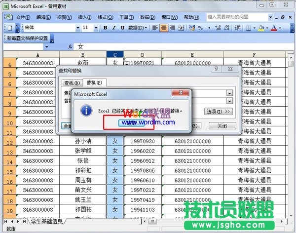 點擊&ldquo;全部替換&rdquo;按鈕