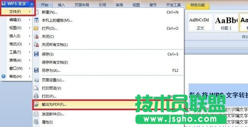 怎么將WPS文字編輯的文檔轉換成pdf格式?