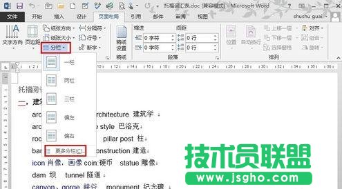 word2013如何進行分欄排版