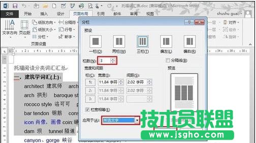 word2013如何進行分欄排版