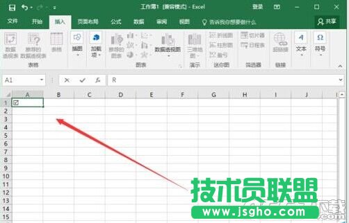 Excel2016怎么插入帶勾的方框(多項選擇符號)?