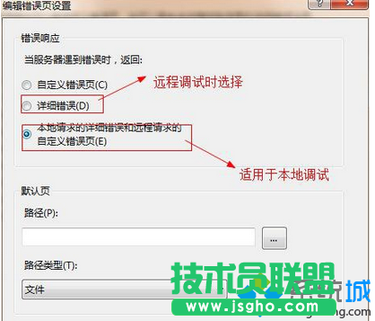 選中&ldquo;詳細錯誤&rdquo;