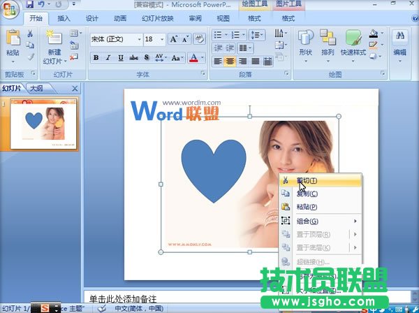 PowerPoint2007中圖片挖空效果的實現