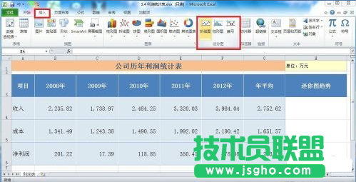 excel如何建立迷你圖 三聯