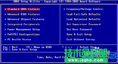 選擇第一項“Standard CMOS Features”