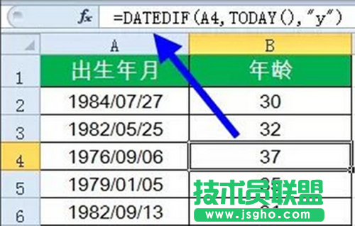 用出生年月來計算年齡公式: