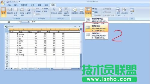 怎么讓excel表格首行或首列固定不動