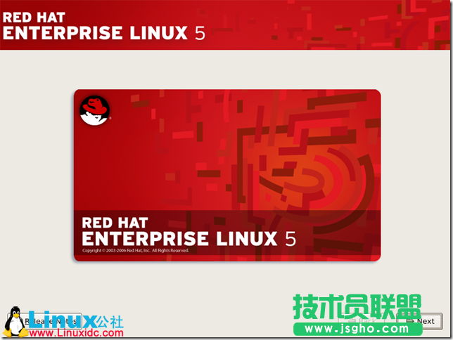 Red Hat Enterprise Linux 5.X的圖形安裝,Red Hat Enterprise Linux