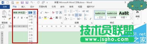 word2013羅馬數字字磅的字體怎么改成中文字號?