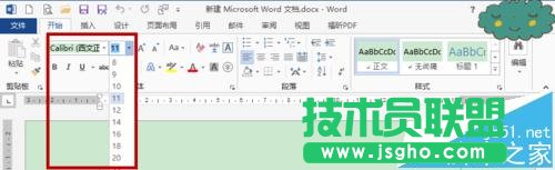 word2013羅馬數字字磅的字體怎么改成中文字號?